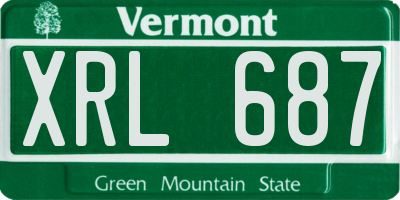 VT license plate XRL687