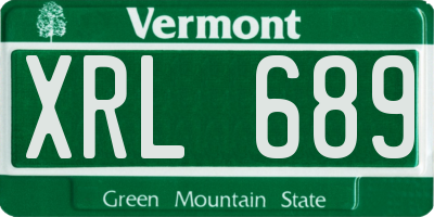 VT license plate XRL689