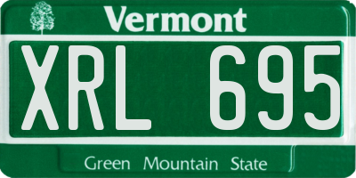 VT license plate XRL695