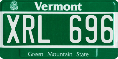 VT license plate XRL696