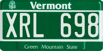VT license plate XRL698