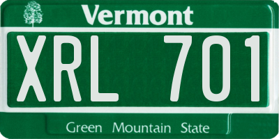VT license plate XRL701