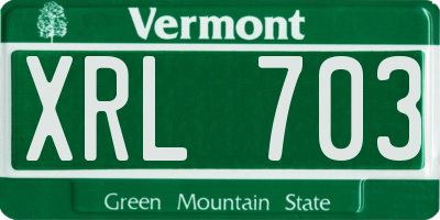 VT license plate XRL703