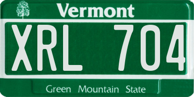 VT license plate XRL704