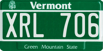 VT license plate XRL706