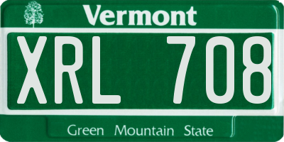 VT license plate XRL708