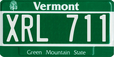 VT license plate XRL711