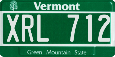 VT license plate XRL712