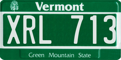 VT license plate XRL713