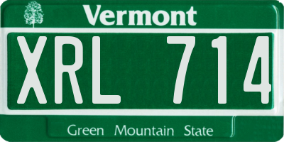 VT license plate XRL714