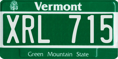 VT license plate XRL715