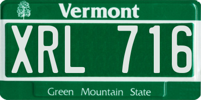 VT license plate XRL716