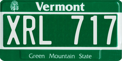 VT license plate XRL717