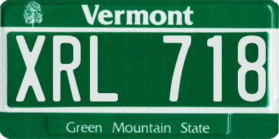 VT license plate XRL718
