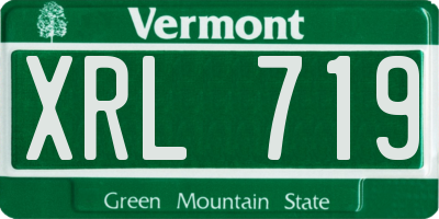 VT license plate XRL719