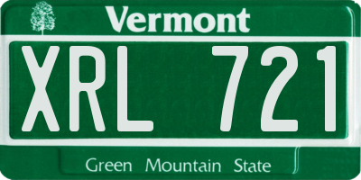 VT license plate XRL721