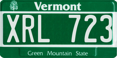 VT license plate XRL723