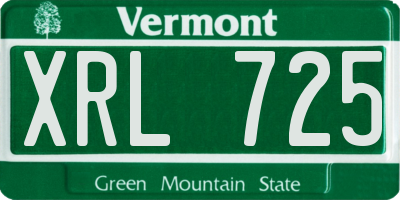 VT license plate XRL725