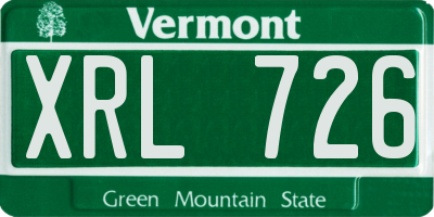 VT license plate XRL726