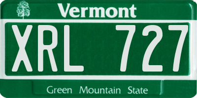 VT license plate XRL727