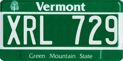 VT license plate XRL729