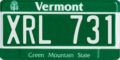 VT license plate XRL731