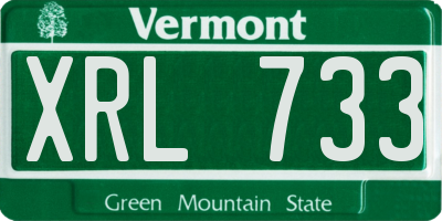 VT license plate XRL733