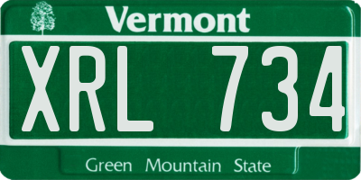 VT license plate XRL734