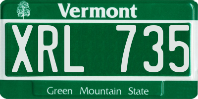VT license plate XRL735
