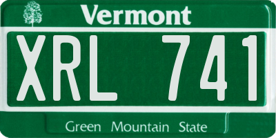 VT license plate XRL741