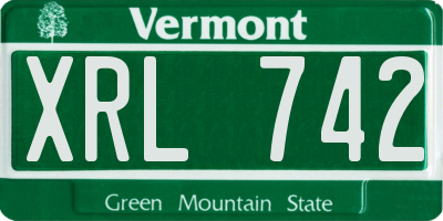 VT license plate XRL742