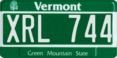 VT license plate XRL744