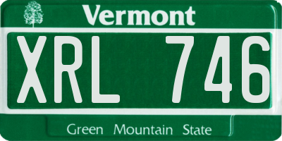 VT license plate XRL746