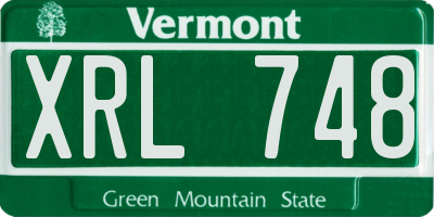 VT license plate XRL748