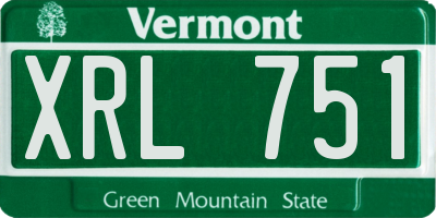 VT license plate XRL751