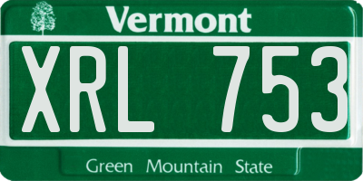 VT license plate XRL753