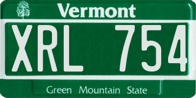 VT license plate XRL754