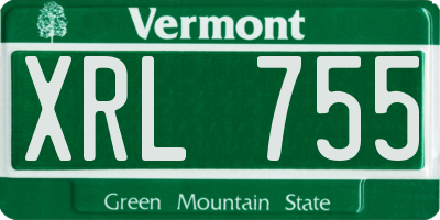 VT license plate XRL755