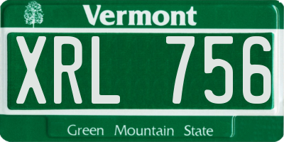 VT license plate XRL756