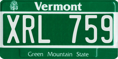 VT license plate XRL759