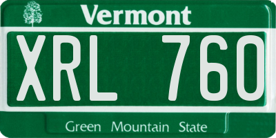 VT license plate XRL760
