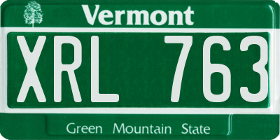VT license plate XRL763