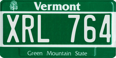 VT license plate XRL764