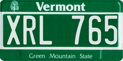 VT license plate XRL765