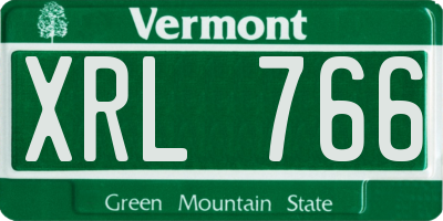 VT license plate XRL766