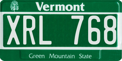 VT license plate XRL768