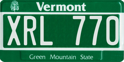 VT license plate XRL770