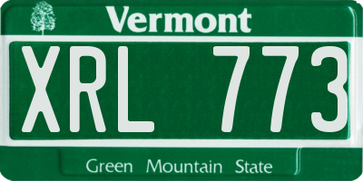 VT license plate XRL773