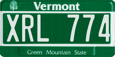 VT license plate XRL774