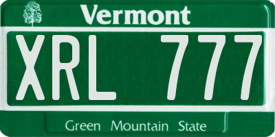VT license plate XRL777